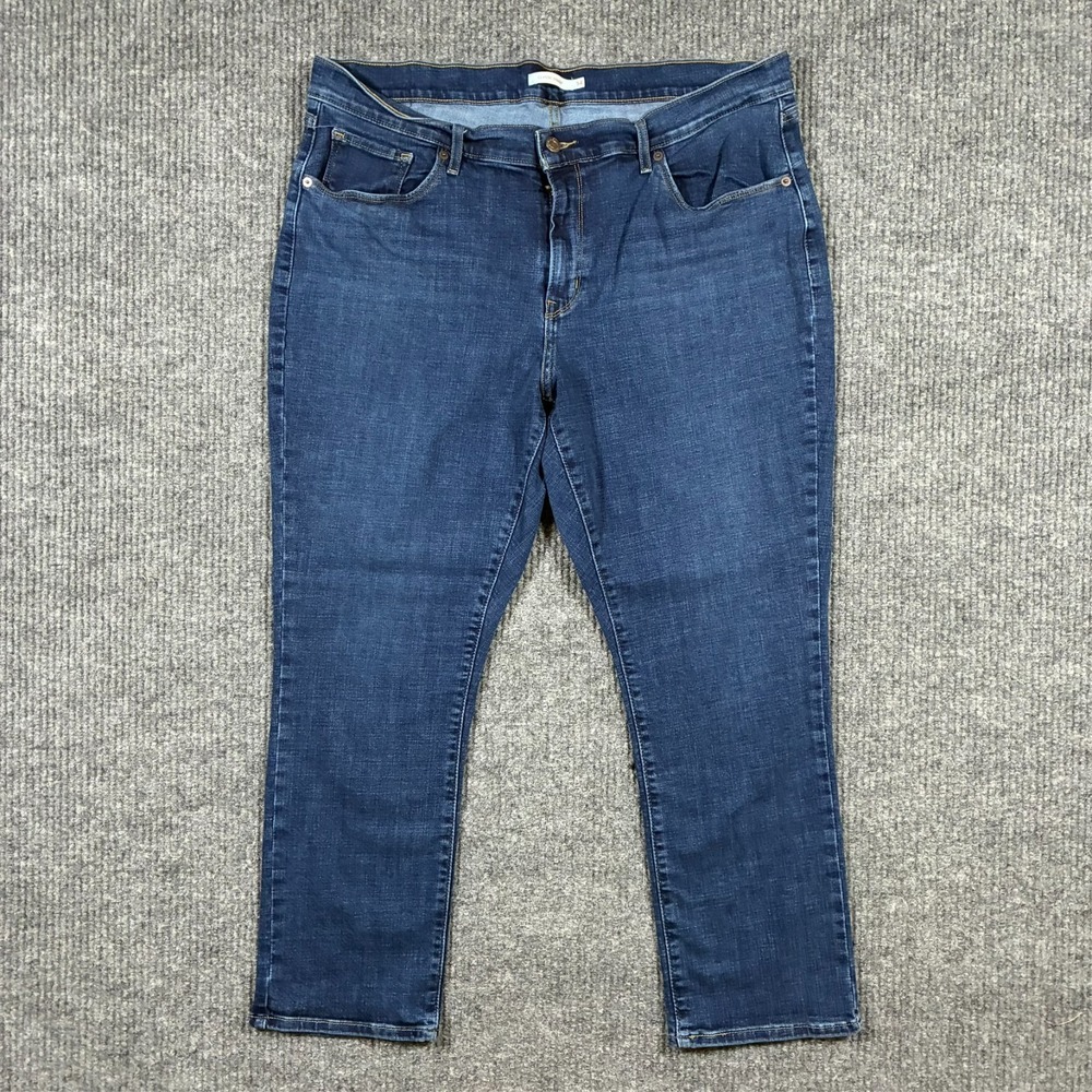Levi's Womens Classic Straight Jeans Size 18S Blue Denim Stretch Mid Rise‎